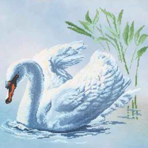 Kralen borduurset "Witte Zwaan"
