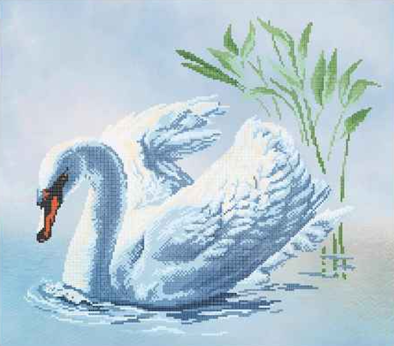Kralen borduurset "Witte Zwaan"