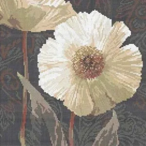 Kralen borduurset "Witte Pioen"