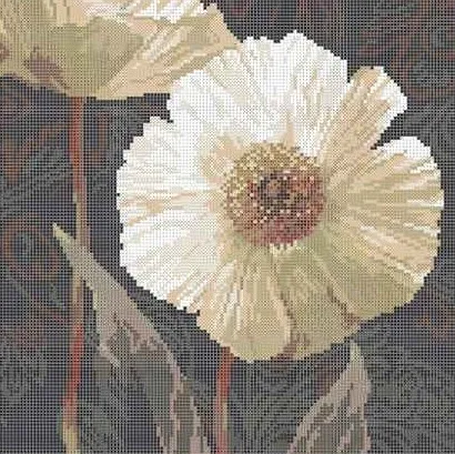 Kralen borduurset "Witte Pioen"