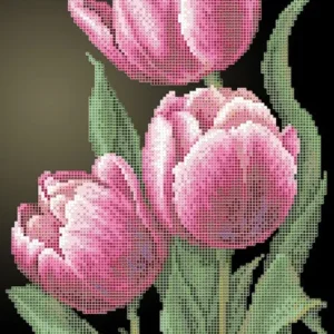 Kralen borduurset "Paarse Tulpen"