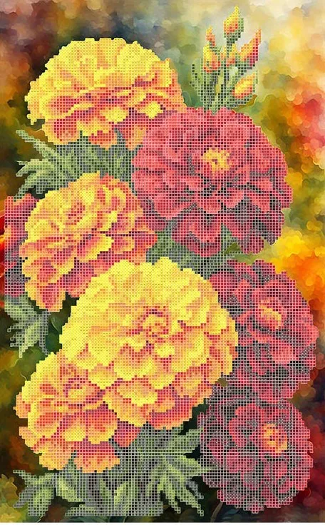 Kralen borduurset "Goudsbloem"