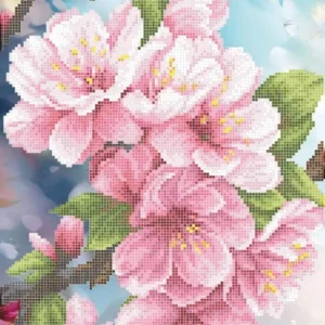 Kralen borduurset "Appelbloesem"