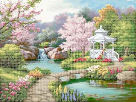 Kralen borduurset "Tuinhuisje"