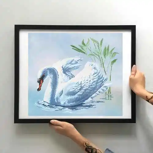 Kralen borduurset "Witte Zwaan" - Afbeelding 2