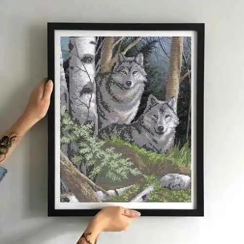 Kralen borduurset "Wolven in het Bos" - Afbeelding 3