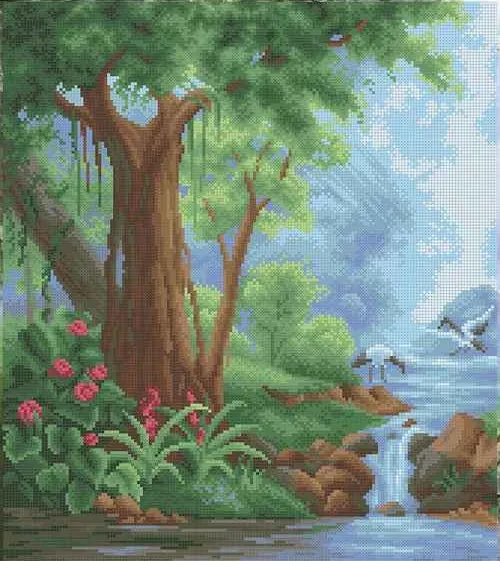 Kralen borduurset "Paradise Garden Deel A"