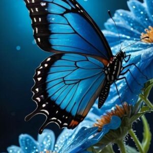 Borduurpakket Blauwe Vlinder