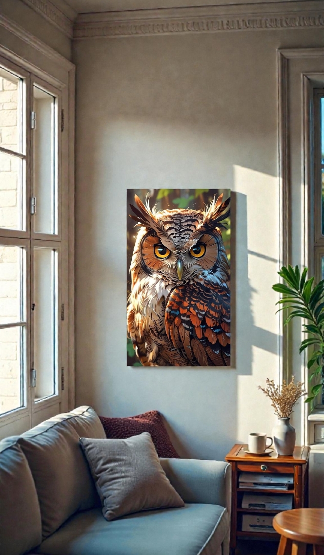 Borduurpakket “De Scherpe Blik van een Uil" - Afbeelding 2