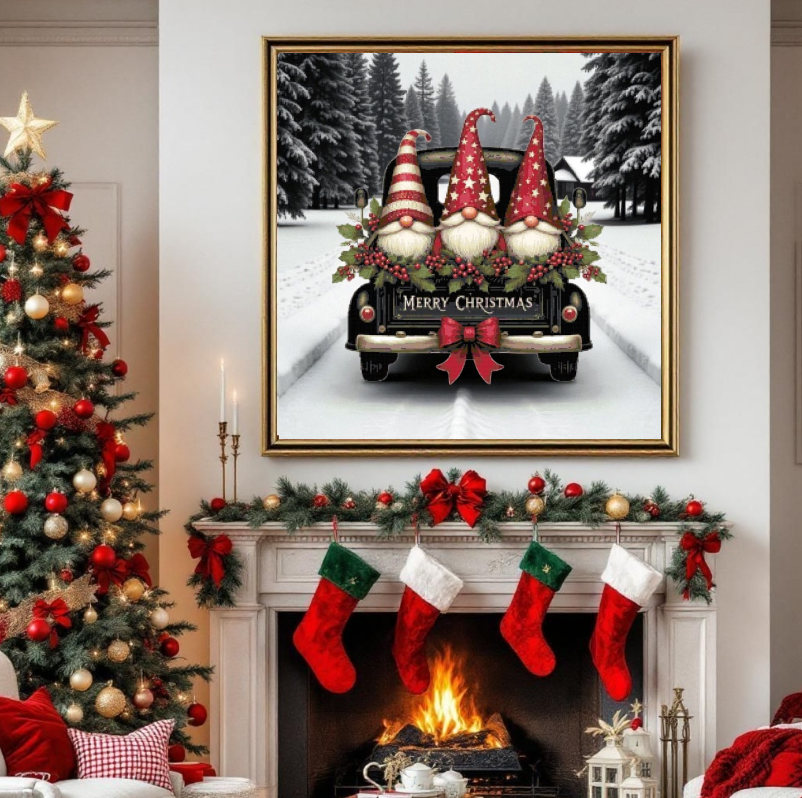 Borduurpakket Kerst Kabouters - Afbeelding 2