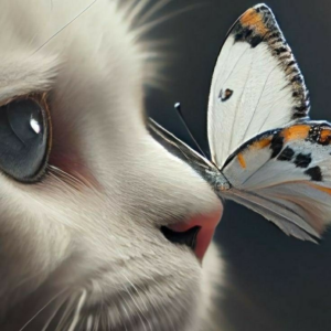 Borduurpakket Kat met Vlinder