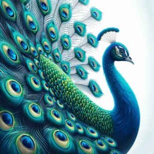 Borduurpakket "De Statige Blauwe Pauw"