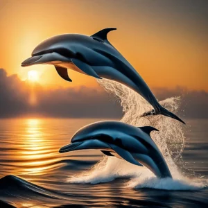 Borduurpakket "Dolfijnen bij Zonsondergang"