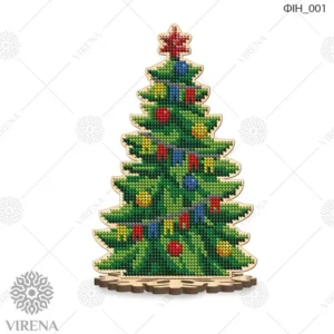 Houten figuur Kerstboom op voet