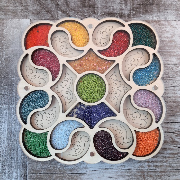 Houten kralen Organizer Vierkant 25 vakjes - Afbeelding 5