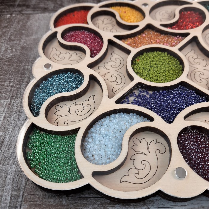 Houten kralen Organizer Vierkant 25 vakjes - Afbeelding 6