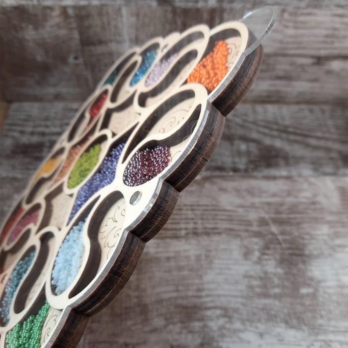 Houten kralen Organizer Vierkant 25 vakjes - Afbeelding 2