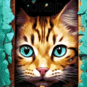 Kralen borduurset "Nieuwsgierige kat"