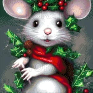 Kralen borduurpakket "Christmas Mouse”
