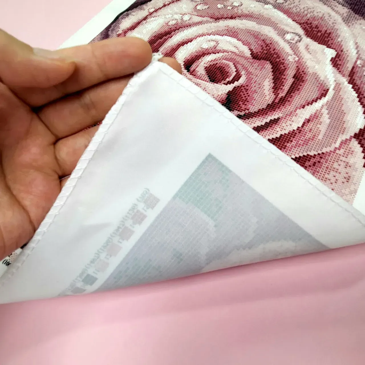 Borduurset Roze Roos - Afbeelding 3