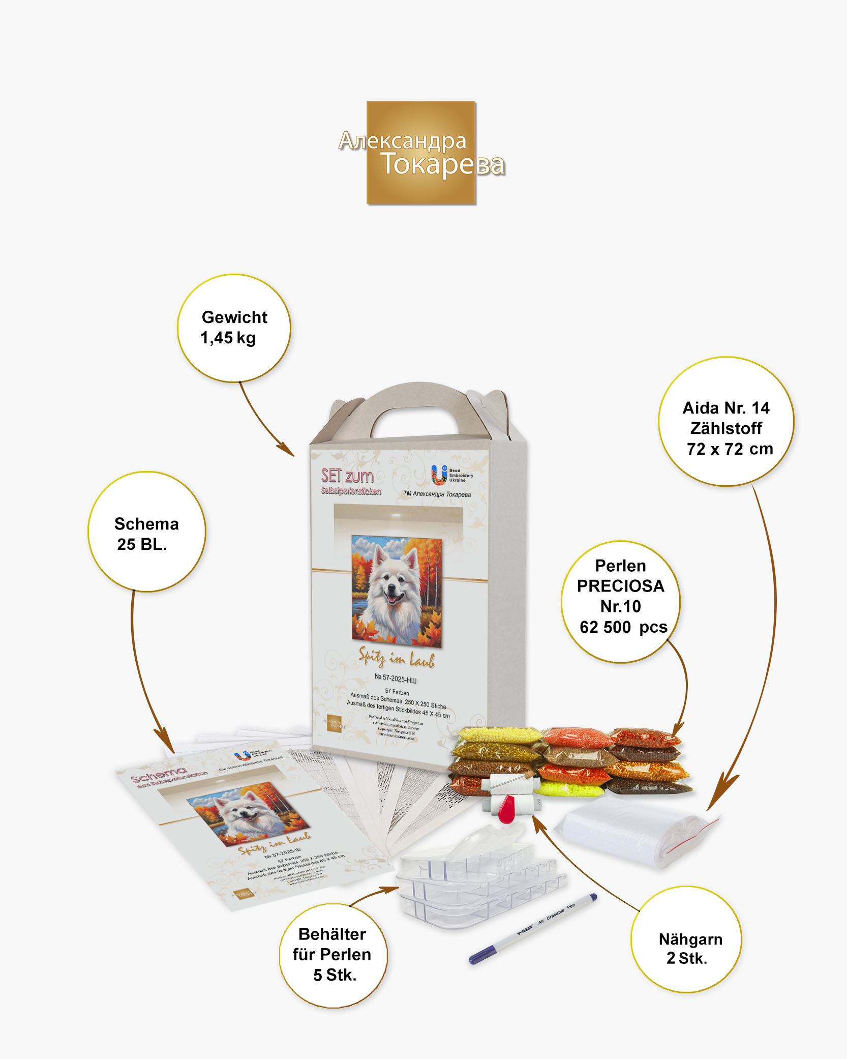 Borduurpakket “Spits in Bladeren" - Afbeelding 4