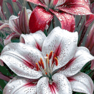 Borduurpakket “Lelies met Dauwdruppels"