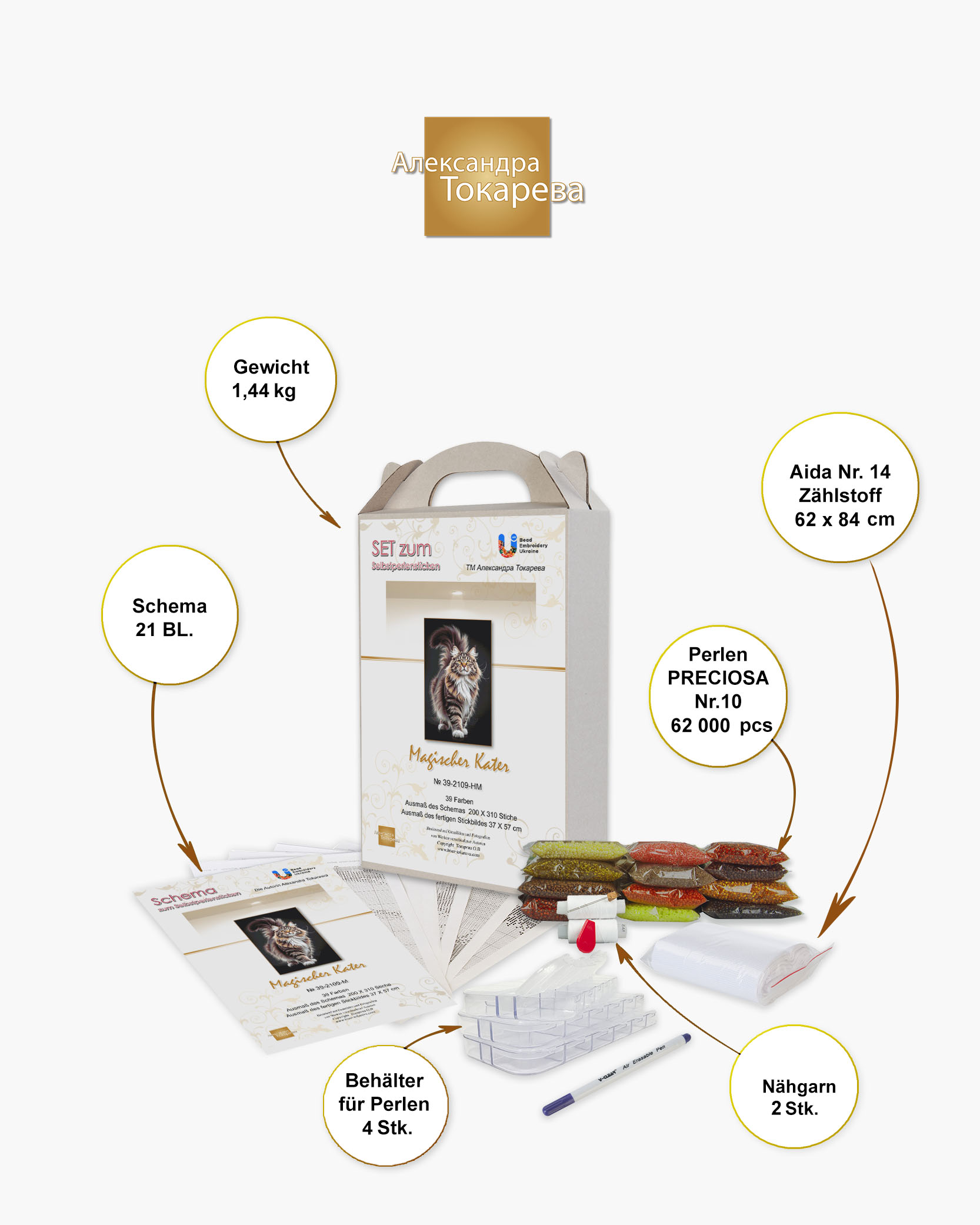 Borduurpakket “Magische Kater" - Afbeelding 2