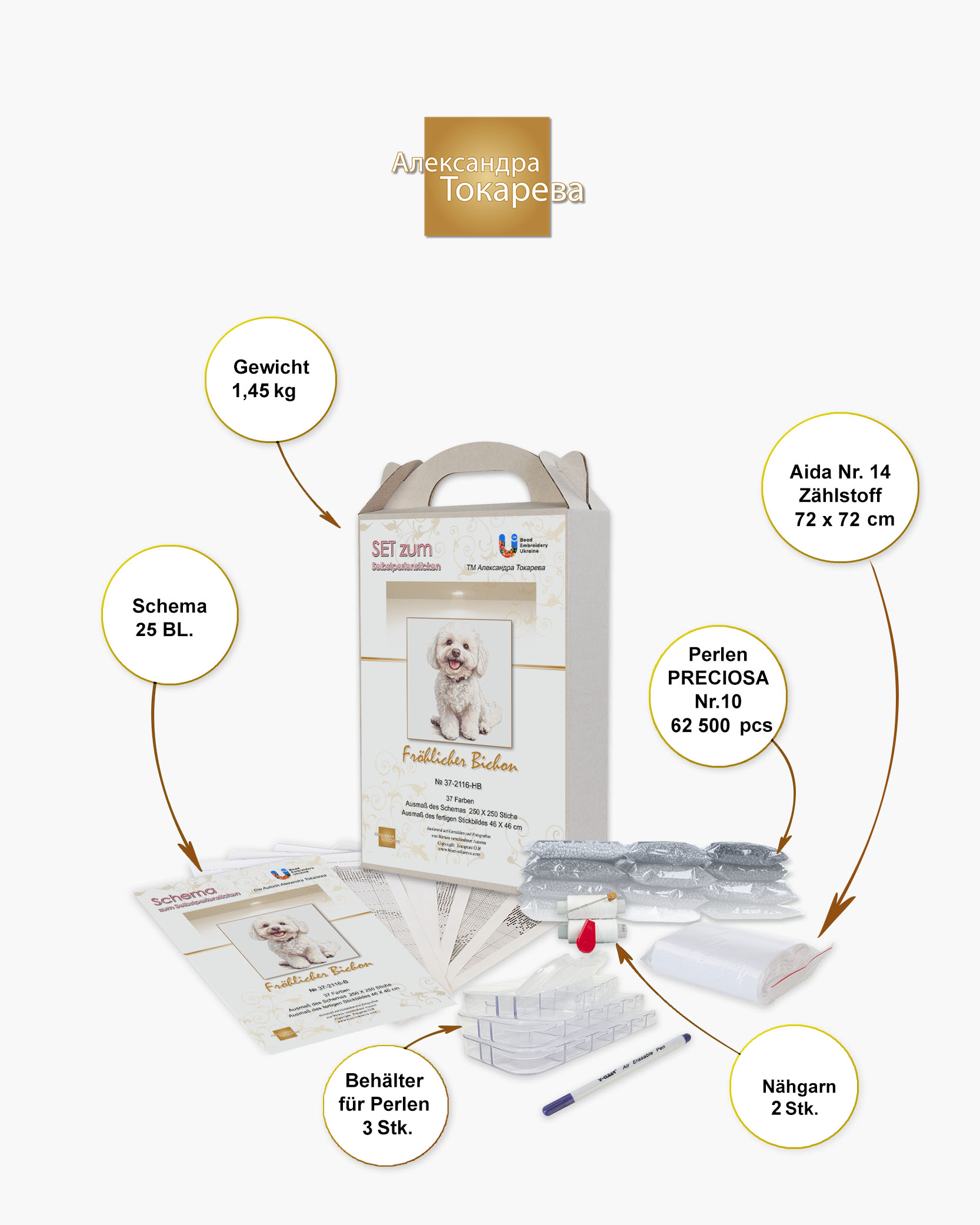 Borduurpakket “Blije Bichon" - Afbeelding 2