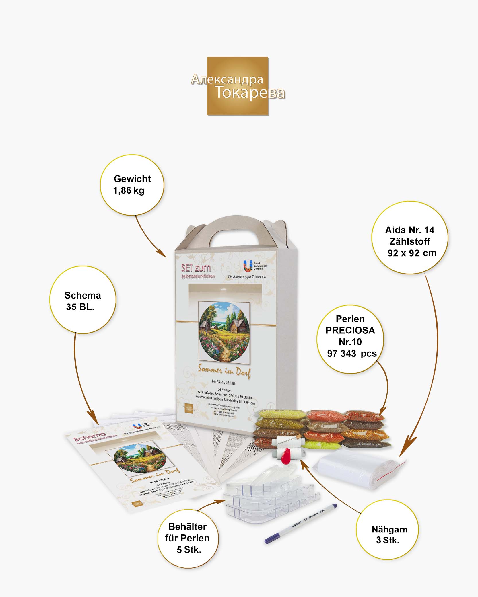 Borduurpakket “Zomer in het Dorp" - Afbeelding 3