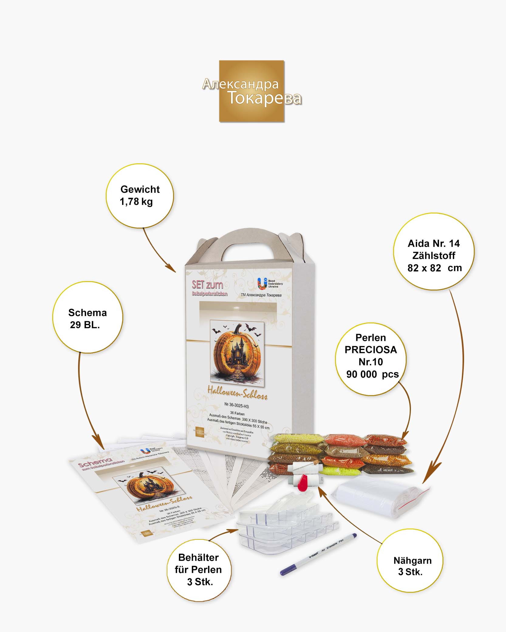 Borduurpakket “Halloween Kasteel" - Afbeelding 4