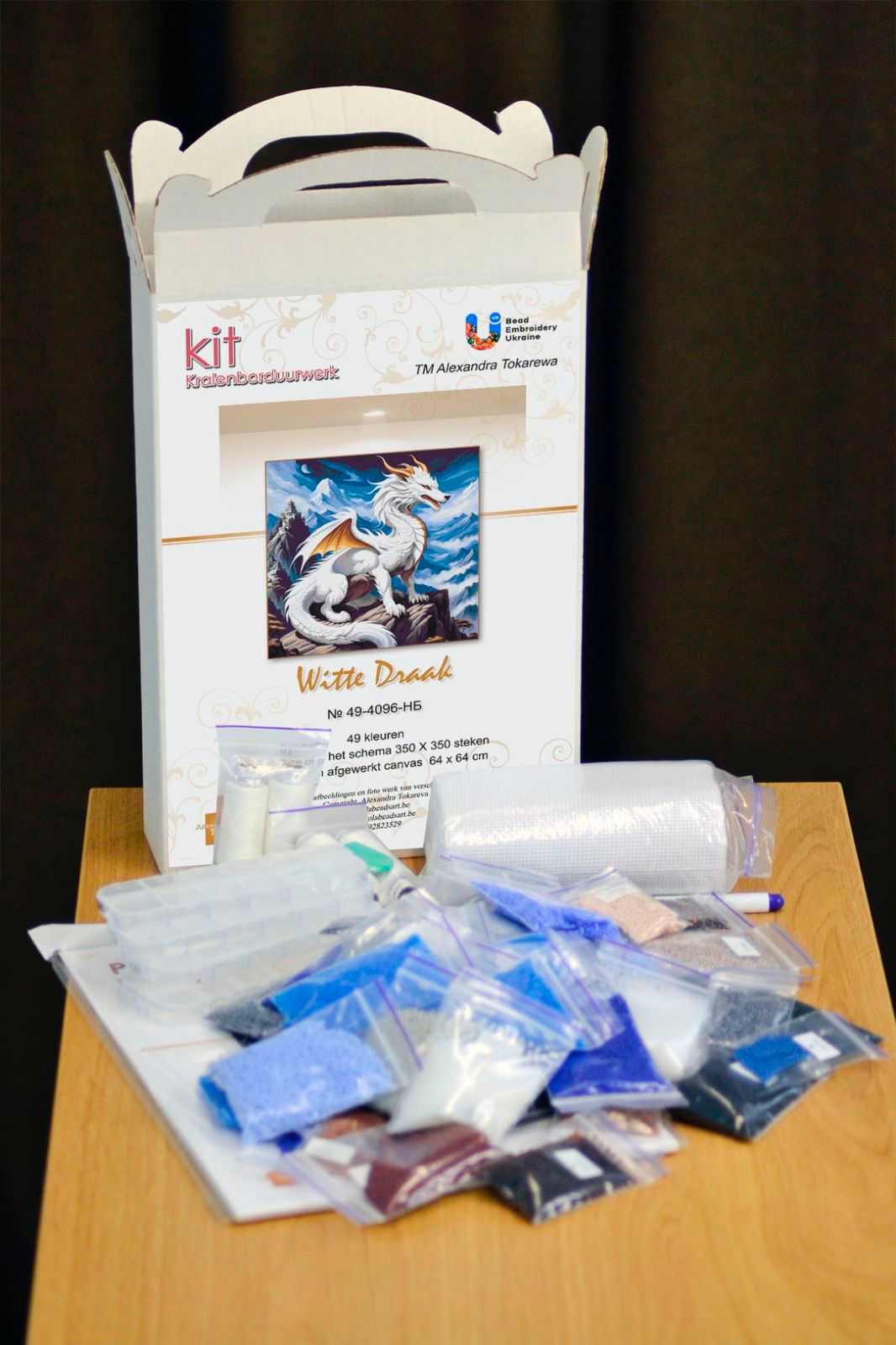 Borduurpakket “Witte Draak" - Afbeelding 3