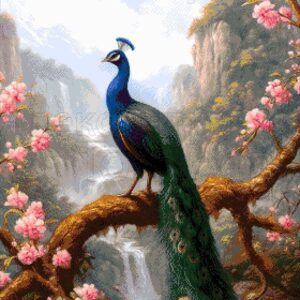 Borduurpakket “Pauwen op de Sakura deel 2"