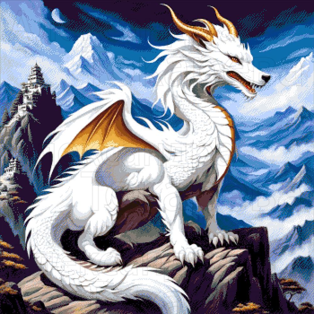 Borduurpakket “Witte Draak"