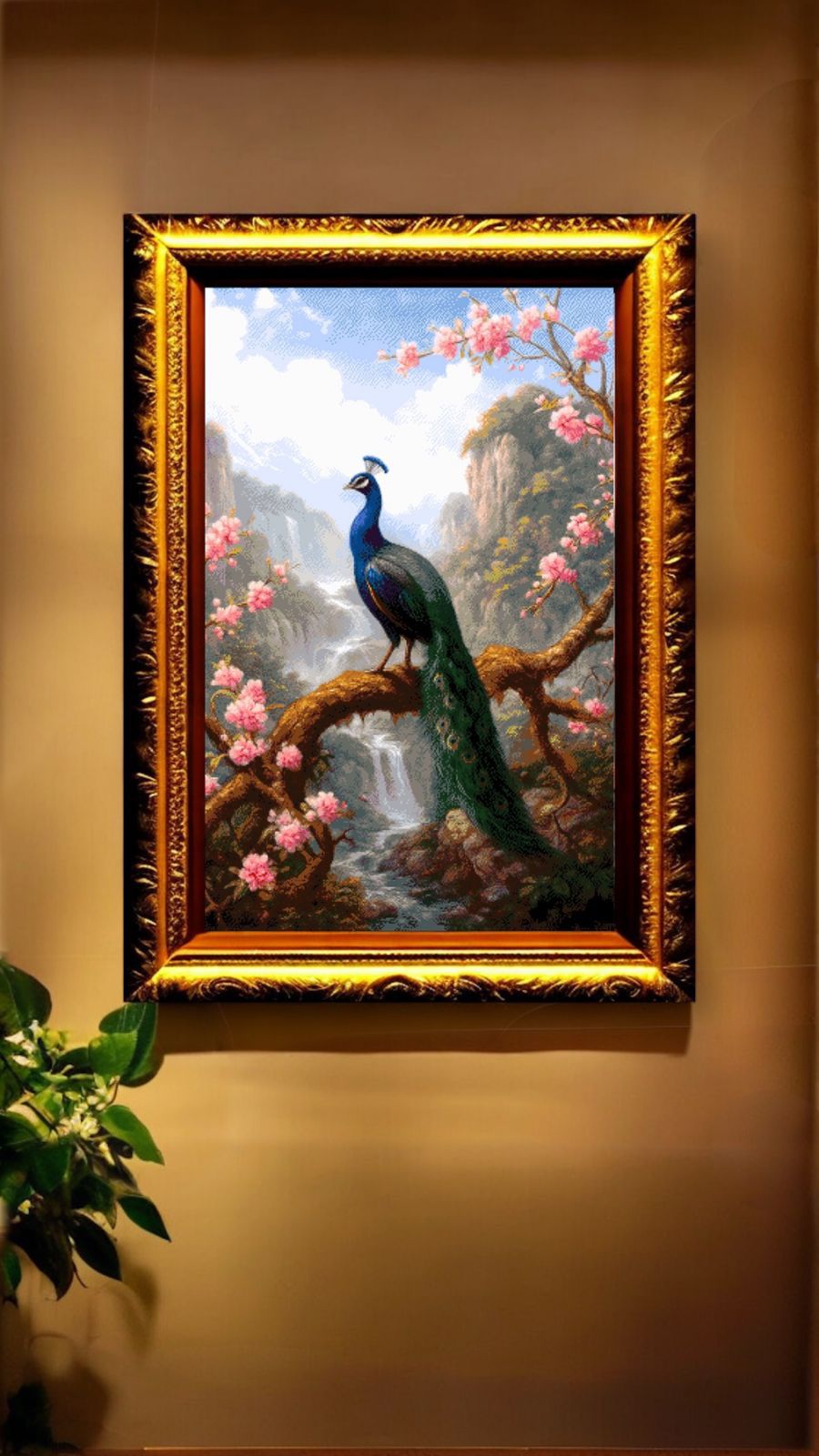 Borduurpakket “Pauwen op de Sakura deel 2" - Afbeelding 2