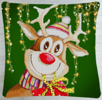 Borduurkussen "Kerst 3 - Groen"