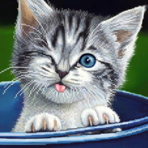 Borduurpakket Stout in een emmer