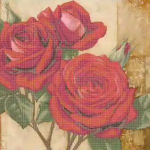 Borduurset Rode Rozen