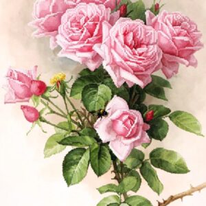 Kralen borduurpakket "Roze Rozen"