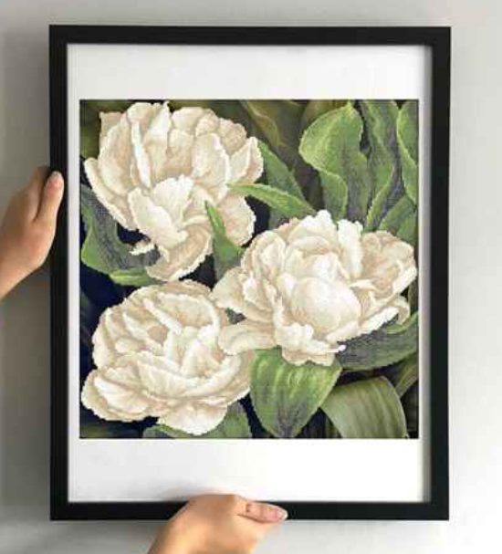Kralen borduurpakket "Witte rozen" - Afbeelding 7