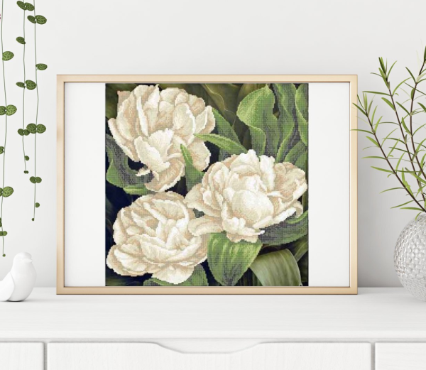 Kralen borduurpakket "Witte rozen" - Afbeelding 6