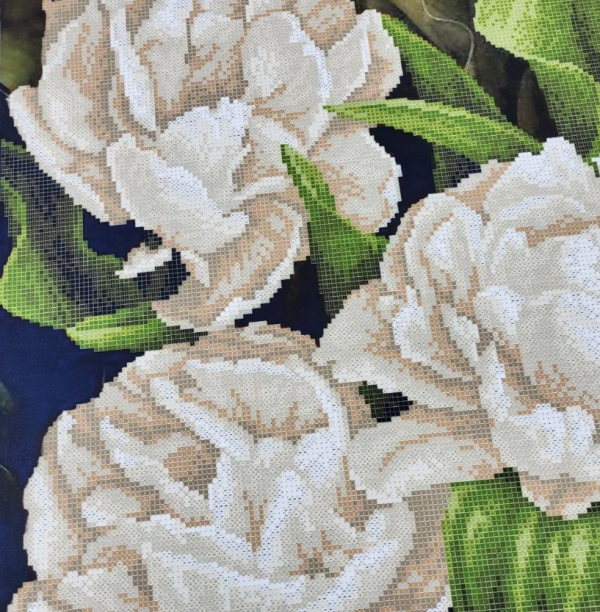Kralen borduurpakket "Witte rozen" - Afbeelding 4