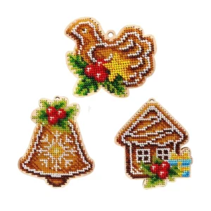 Set Kerst-borduurhangers Kerstkoekjes