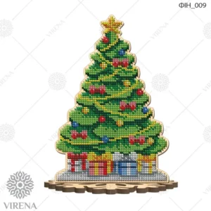 Houten figuur Kerstboom met pakjes