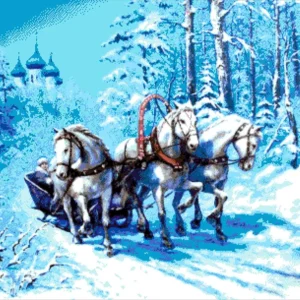 Kralen Borduurpakket “Russische Trojka"