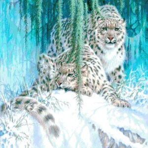 Kralen Borduurpakket “Sneeuwluipaard"