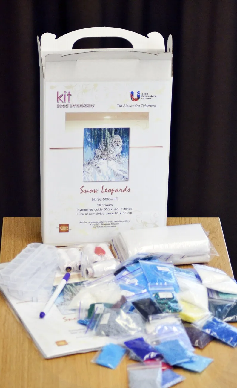 Kralen Borduurpakket “Sneeuwluipaard" - Afbeelding 6