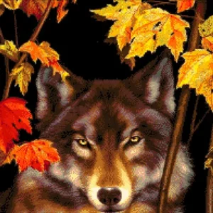Kralen Borduurpakket “Wolf in het woud"
