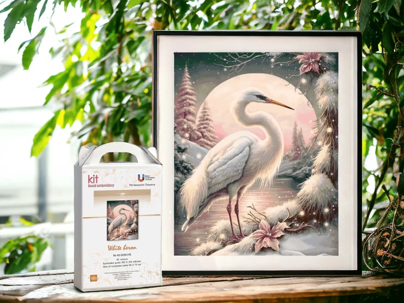 Kralen Borduurpakket “Witte Reiger" - Afbeelding 6