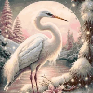 Kralen Borduurpakket “Witte Reiger"