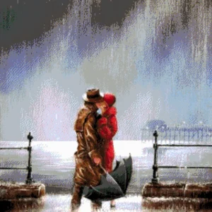 Kralen Borduurpakket “Een kus in de regen"